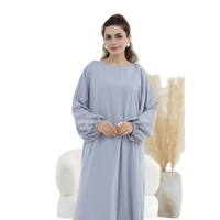 Robe Abaya Nida élégante et décontractée pour femme, style turc, avec manches bouffantes, longue et maxi