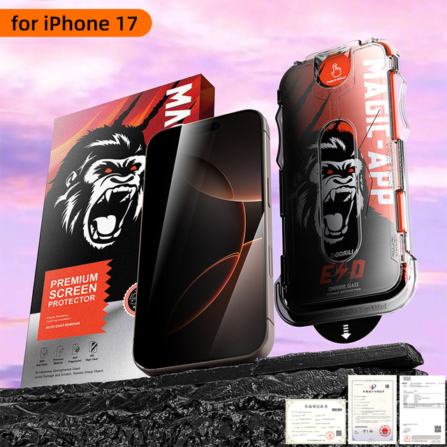 Screen Protector for IPhone 17 Promax 9H Hardness Privacy HD Clear Tempered Glass Auto Dust-Elimination Bubble Free Full 16 13