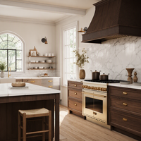 Ensembles de meubles de cuisine modernes modulaires en bois massif, design Shaker, suspendus au mur, avec rangement en verre, pratiques, vente en gros
