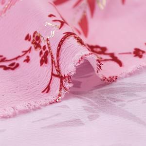 Venta al por mayor de telas de lámina 100% poliéster impresión Koshibo crepé Impresión digital tela con lámina para vestidos de dama de honor - Product Image 5