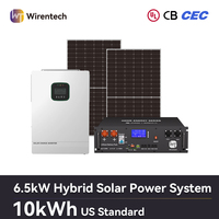Système solaire domestique de 6,5 kW, système d'alimentation solaire pour la maison, système d'énergie solaire pour la maison, ensemble hybride complet