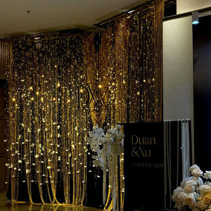 Tenda di Paillettes Dorate di Lusso per Decorazione di Matrimoni e Palchi per Banchetti - Product Image 2