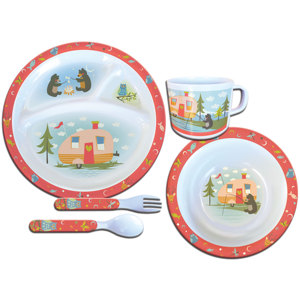Service de table rond à 3 compartiments pour enfants, <span class=keywords><strong>vaisselle</strong></span> en <span class=keywords><strong>mélamine</strong></span>, en <span class=keywords><strong>bambou</strong></span>, dessin animé, pour enfants, pièces - Product Image 1