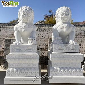YOUFINE, tamaño personalizado, decoración <span class=keywords><strong>de</strong></span> jardín al aire libre, escultura <span class=keywords><strong>de</strong></span> perro Foo León chino tradicional, estatua <span class=keywords><strong>de</strong></span> mármol - Product Image 5