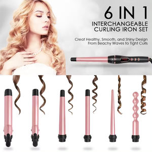 Styler multifonction interchangeable 6 en 1, fer à friser, fer à friser pour cheveux, ensemble de pinces, fer à friser pour cheveux, baguette à friser - Product Image 5