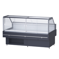 Réfrigérateur de présentation commercial de luxe pour supermarché, grand modèle, avec vitrine en verre pour fromage, saucisse, sandwich