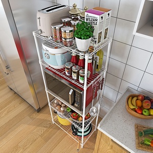Étagère de rangement multifonctionnelle à 5 niveaux pour four à micro-ondes, <span class=keywords><strong>en</strong></span> fil blanc, avec paniers réglables - Product Image 4