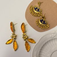 Boucles d'oreilles pendantes rétro exagérées en forme de feuille transparente, accessoires de mode pour femmes