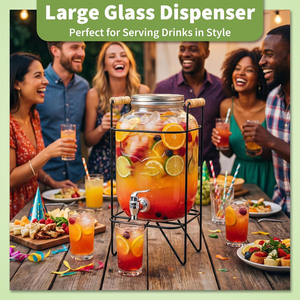 4L 5L 8L 10L Glass Mason <b>Jar</b> Big Volume Juice Beverage Dispenser with <b>Tap</b> Camping Home Brewing Water Barrel - Product Image 2