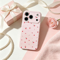 Coque de téléphone INS Cherry Bow pour iPhone 17 Pro Max – Produits Tendance – Coque Arrière Protectrice avec Motif Cœur pour iPhone 16, 15, 18 Pro Max
