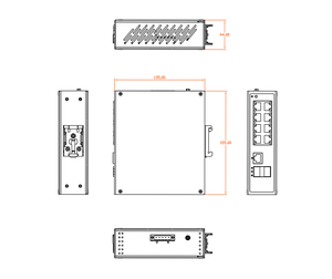 Switch Ethernet 10/100/1000M, 8 ports RJ45, Switches réseau gérés avec 2 ports SFP, Industriel en aluminium pour CCTV - Product Image 4