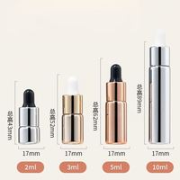 2-10ml Glas-Elektroplattierte Tropfflasche Gold Silber Klar Bernsteinfarben Ätherisches Öl Hautpflege-Creme Konzentratflasche