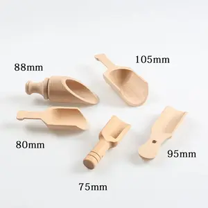 Tailai Multipurpose Wooden Mini Bath Salt Spoon Wooden Candy Washing Powder Spice Spoon