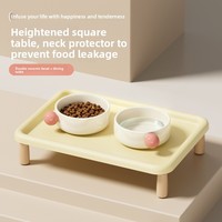 Support de gamelle surélevé en céramique pour chat et chien, anti-fuite, avec support de cou, plat rond pour nourriture et eau pour animaux de compagnie, Chaozhou Guangdong