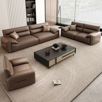 Komfortable, moderne, modulare Ledersofas mit Relaxfunktion für Wohnzimmer in Apartments und Villen