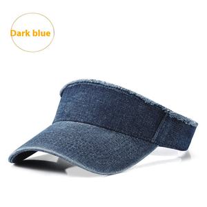Moda moda chica señora deshilachado borde Denim sombrero para el sol visera gorra logotipo personalizado algodón Jean mujeres hombres verano deportes gorra - Product Image 4