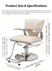 Chaise de barbier pivotante réglable en cuir PU, chaise de salon pour la coupe, la coloration et le coiffage des cheveux - Product Image 6