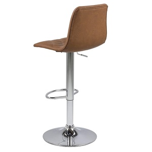 Suede Fabric <strong>Bar</strong> Stool Adjustable <strong>High</strong> <strong>Chair</strong> With Chrome Base <strong>for</strong> Kitchen <strong>Breakfast</strong> - Product Image 4