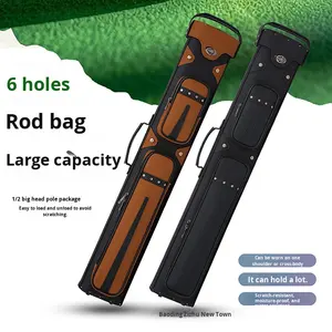 Estuche para Taco de Billar de 6 Orificios, 1 y 2 Piezas, Cabeza Grande, Cuero PU, Gran Capacidad, Impermeable - Product Image 5