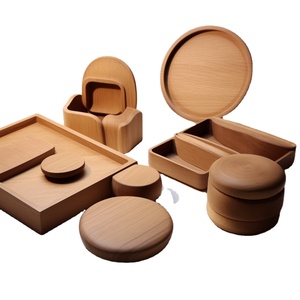 OEM tùy chỉnh thêm lớn Keo Gỗ Vòng khay CNC các bộ phận bằng gỗ với logo chạm khắc quà tặng kinh doanh Bộ đồ ăn thủ công mỹ nghệ - Product Image 5