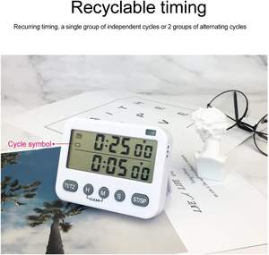 Màn hình HD Đồng hồ báo thức đa chức năng Âm thanh đèn <span class=keywords><strong>flash</strong></span> Nhắc nhở rung Chức năng bộ nhớ Hẹn giờ nhà bếp kỹ thuật số Đồng hồ đếm ngược - Product Image 4