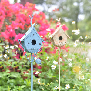 Vente directe de nichoirs rétro en <span class=keywords><strong>fer</strong></span> <span class=keywords><strong>forgé</strong></span>, décorations de jardin en métal <span class=keywords><strong>ancien</strong></span>, structure d'escalade pour nid d'oiseaux, inserts pour fleurs - Product Image 1