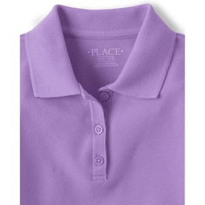 Polo scolaire à manches courtes pour filles, en piqué, couleur unie, coton, vêtements décontractés - Product Image 3