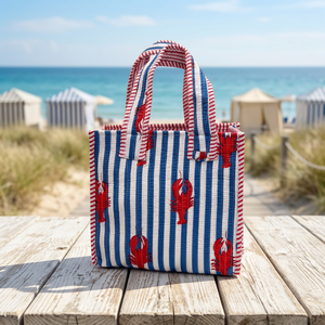 Sac fourre-tout en coton matelassé de style bohème avec motif rayé, fermeture à glissière, pour toutes les saisons, voyage et plage, sac de shopping - Product Image 5