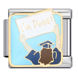 Breloques de remise de diplôme Eagle Workshop en acier inoxydable plaqué or, pendentif de mode DIY pour bracelet, promotion 2024 - Product Image 2