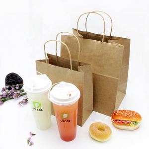 Customized Brown Kraft Paper <b>Bag</b> for Take-Away Food & Beverage Packaging for <b>Pizza</b> Milk Sushi Jelly - Product Image 4