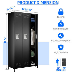 Heavy Duty Cold Rolled Steel 3 Door Locker American Standing Style with Legs Custom Color & Size for Industrial Warehouse Locker - Product Image 5