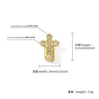 Grillz dentaire unilatéral en CZ 5A, serti à griffes en cuivre, plaqué or 18K, or et argent, bijoux Hip Hop unisexe, vente en gros