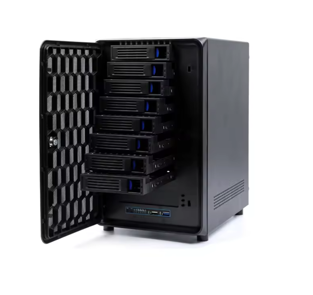 Portable 8-Bay Mini ITX Server Chassis with Full NAS Storage Hot Swap Embedded Computer for Cloud & Industrial Storage