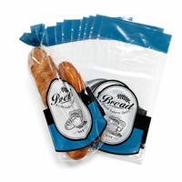 Sacs à pain plats transparents en LDPE de qualité alimentaire avec logo personnalisé imprimé en gravure, thermoscellables, à soufflet inférieur, pour emballage de boulangerie