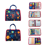 Livres d'activités portables en feutre pour tout-petits, planches d'activités en feutre sur le thème de l'univers, livre silencieux Montessori pour bébés, jouet sensoriel pour les voyages