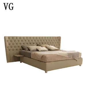 Высококачественная фабричная итальянская кровать, роскошная кровать размера «king-size», двуспальная кровать для отеля и домашней мебели