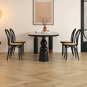 โต๊ะรับประทานอาหารไม้เนื้อแข็งทรงวงรี ดีไซน์ทันสมัยเรียบง่าย แข็งแรงทนทานสำหรับห้องรับประทานอาหาร - Product Image 3