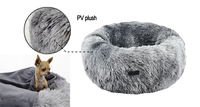 Lit pour chien de luxe 2026 en forme de donut, design doux et moelleux pour petits et grands chiens, lit chaud parfait pour chats, style mignon