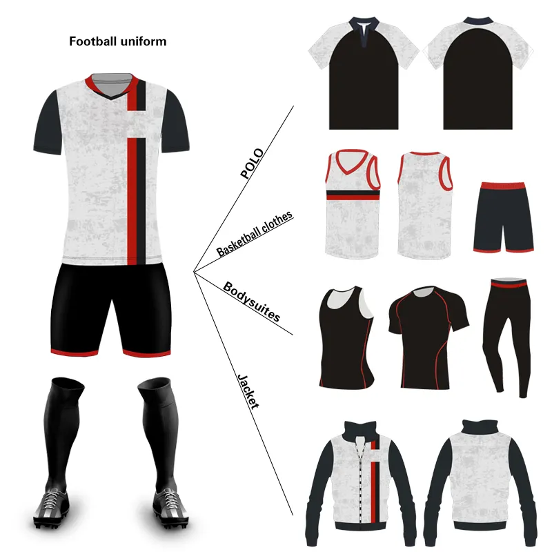 2024 ensemble d'équipement de football imprimé numérique personnalisé unisexe de haute qualité pour hommes et femmes adultes vêtements de Football de haute qualité