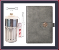 Ensemble Cadeau d'Entreprise de Luxe : Tasse Isotherme A5 et Carnet en Cuir – Style Imprimé pour Clients VIP