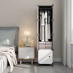 <span class=keywords><strong>Armario</strong></span> de plástico con 4 rejillas de espacio ultradelgado, color blanco y negro, barato - Product Image 5