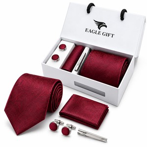 Coffrets Cadeaux de Cravates pour Hommes en Gros – Ensembles de Cravates en Soie Imitation Jacquard, Mouchoirs et Boutons de Manchette pour Costumes d'Affaires Formels - Product Image 3