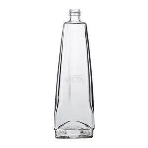 750ml 75cl yüksek çakmaktaşı üçgen şekli su şişesi vidalı kapak