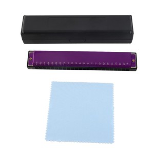 Armónica Arpa profesional Armonica Key of C 24 Hole Polyphony Diatonic Boca Órgano con estuche para Blues Folk Jazz Pop para música - Product Image 1