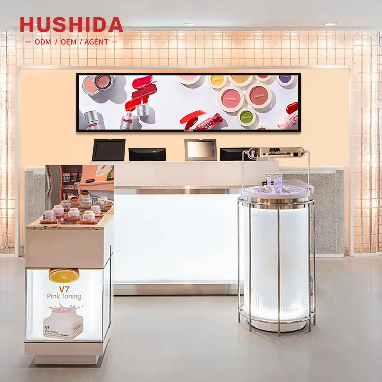 HUSHIDA 37.6 pouces 200 350 nits 1080P Android barre étirée écran Lcd signalisation numérique Tft Lcd barre extensible écran d'affichage