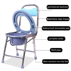 KSMED <b>Walker</b> with Commode Chair KSM-CC Multi-purpose Bathroom <b>Folding</b> Commode Chair Toilet Chair for the Elderly - Product Image 4