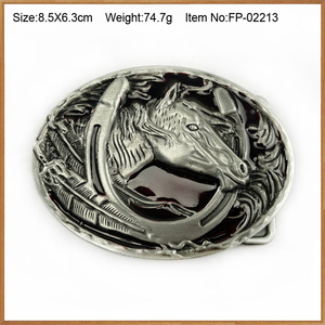 جودة عالية بيضاوية عصرية من سبيكة الزنك مشبك مع شكل رأس حصان منحوت ثلاثي الأبعاد - Product Image 2