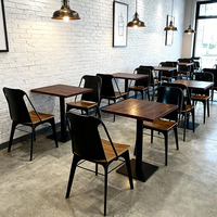 Juego de Muebles de Restaurante de Estilo Moderno, Mesas y Sillas de Metal para Cafetería, Sillas Comerciales para Cafetería, Sala de Estar Moderna de Lujo