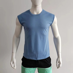 Canotta da <span class=keywords><strong>Uomo</strong></span> Personalizzata a Girocollo a Maniche Corte, Estiva, Casual, Sportiva, Vestibilità Ampia, Traspirante, in Misto Cotone - Product Image 6