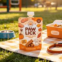 Pochette souple personnalisée anti-fuite avec bec verseur et bouchon à vis, qualité alimentaire sans BPA, pour emballage de liquides pour animaux de compagnie (chats, chiens)